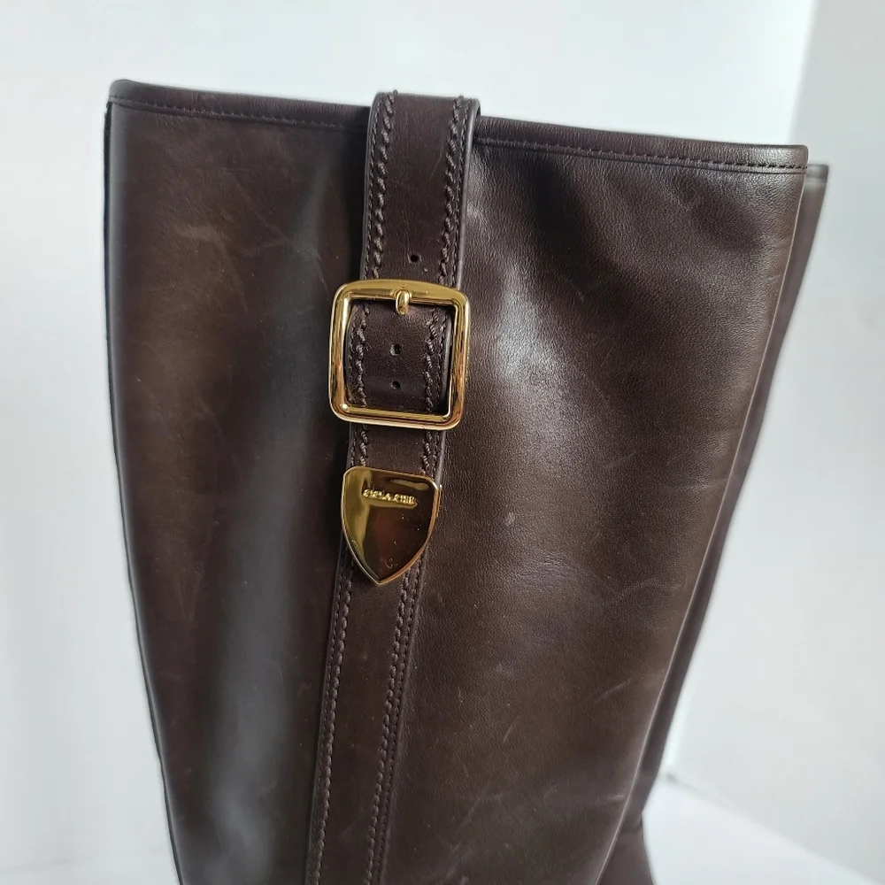 Coach | Easton Semi Matte Calf Riding Boots in Chestnut Size 7